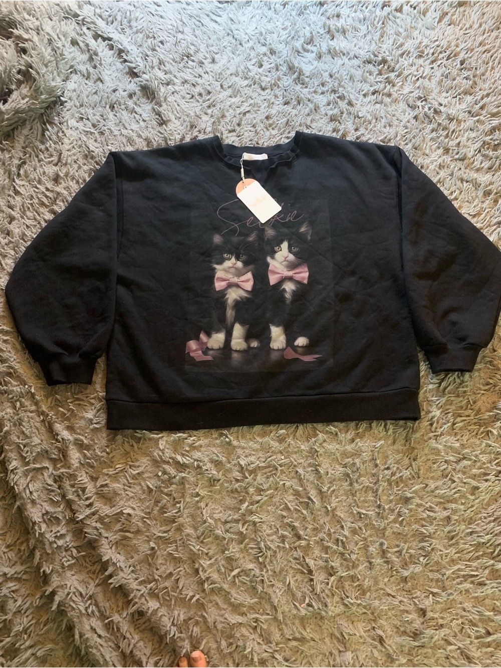 NWT Discontinued Selkie Caviar winter 2024 tuxedo cats sweater sz XXL